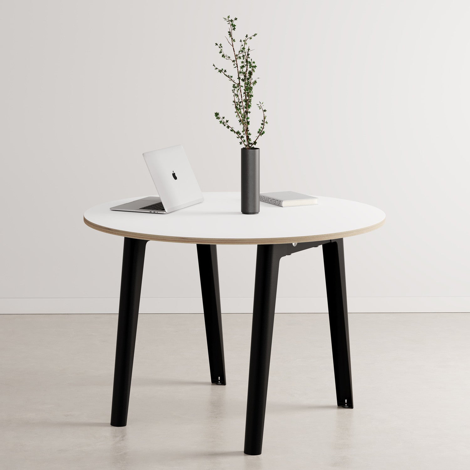 Runder Konferenztisch NEW MODERN Ø 110cm - Multiplex weiß