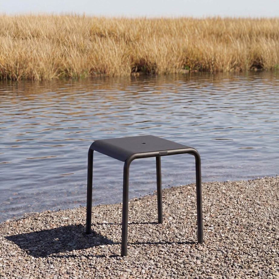 Outdoor stool PANORAMA - powder-coated steel