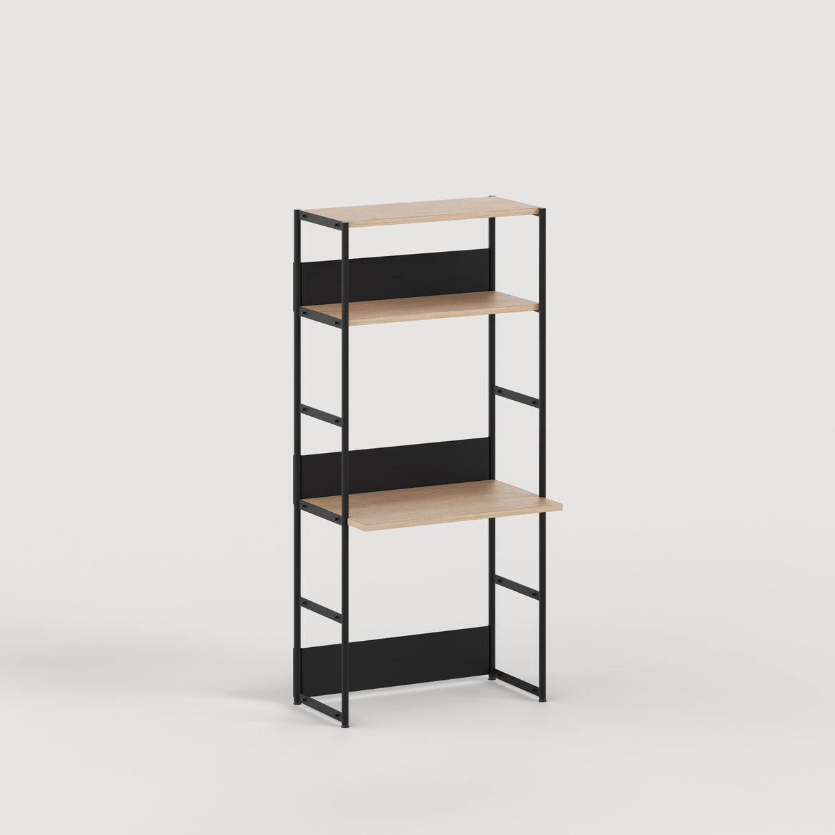 Scaffale con scrivania UNIT - H180 à 215 x L84cm - legno eco-certificato