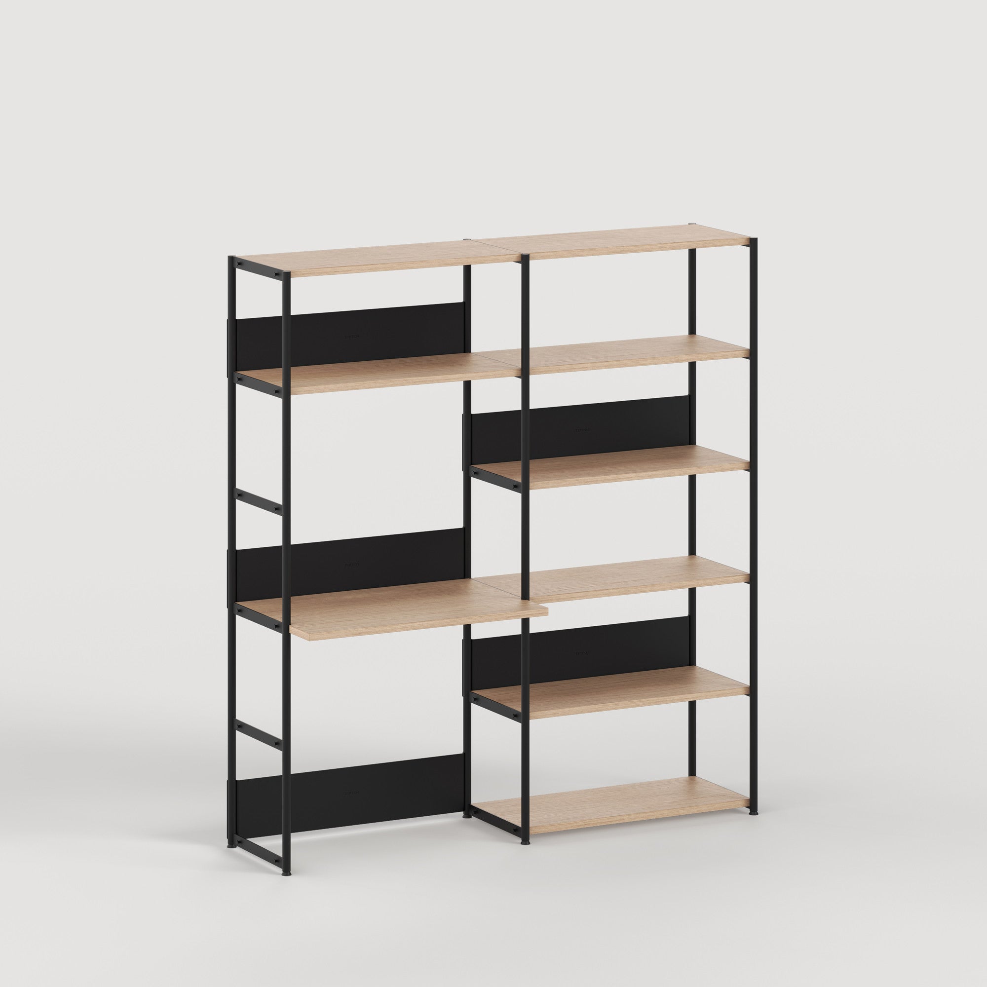 Schreibtischregal UNIT - H180 bis 215 x B164cm - öko-zertifiziertes Holz