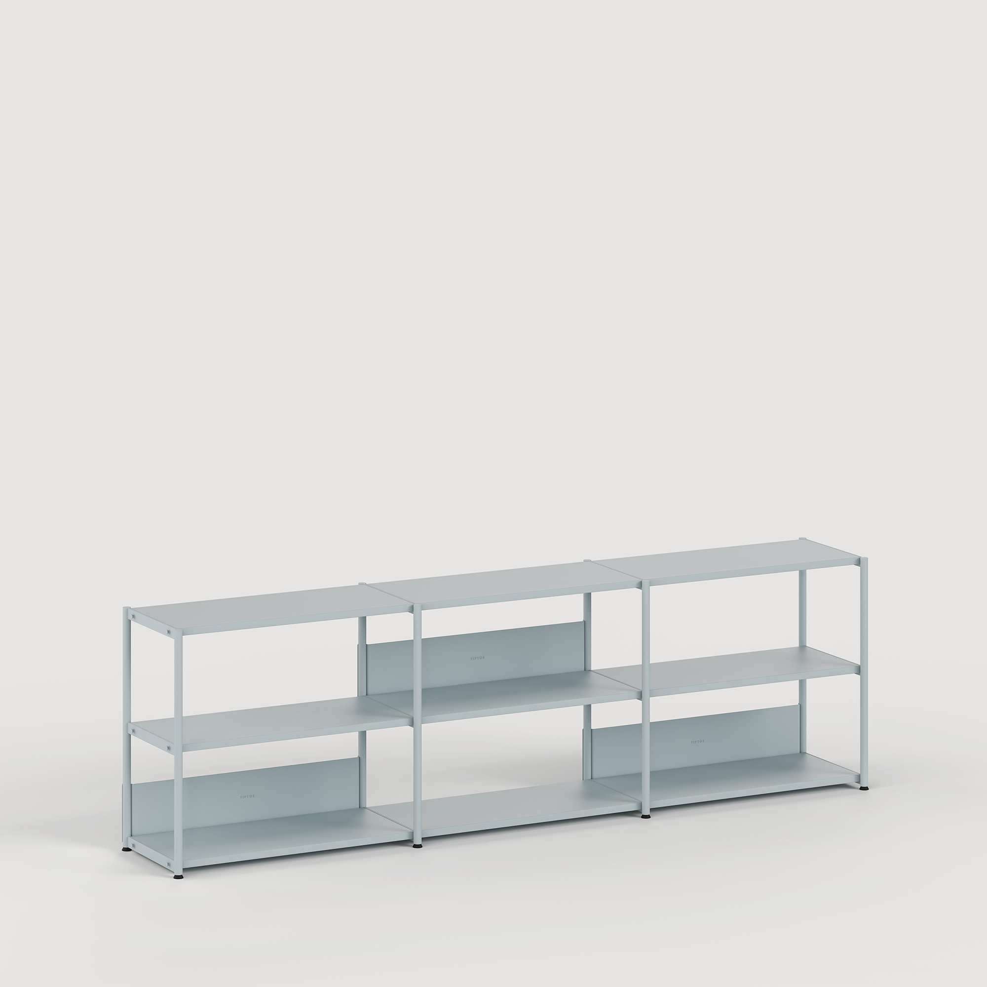 Regal UNIT - H75 bis 85 x B244cm - pulverbeschichteter Stahl
