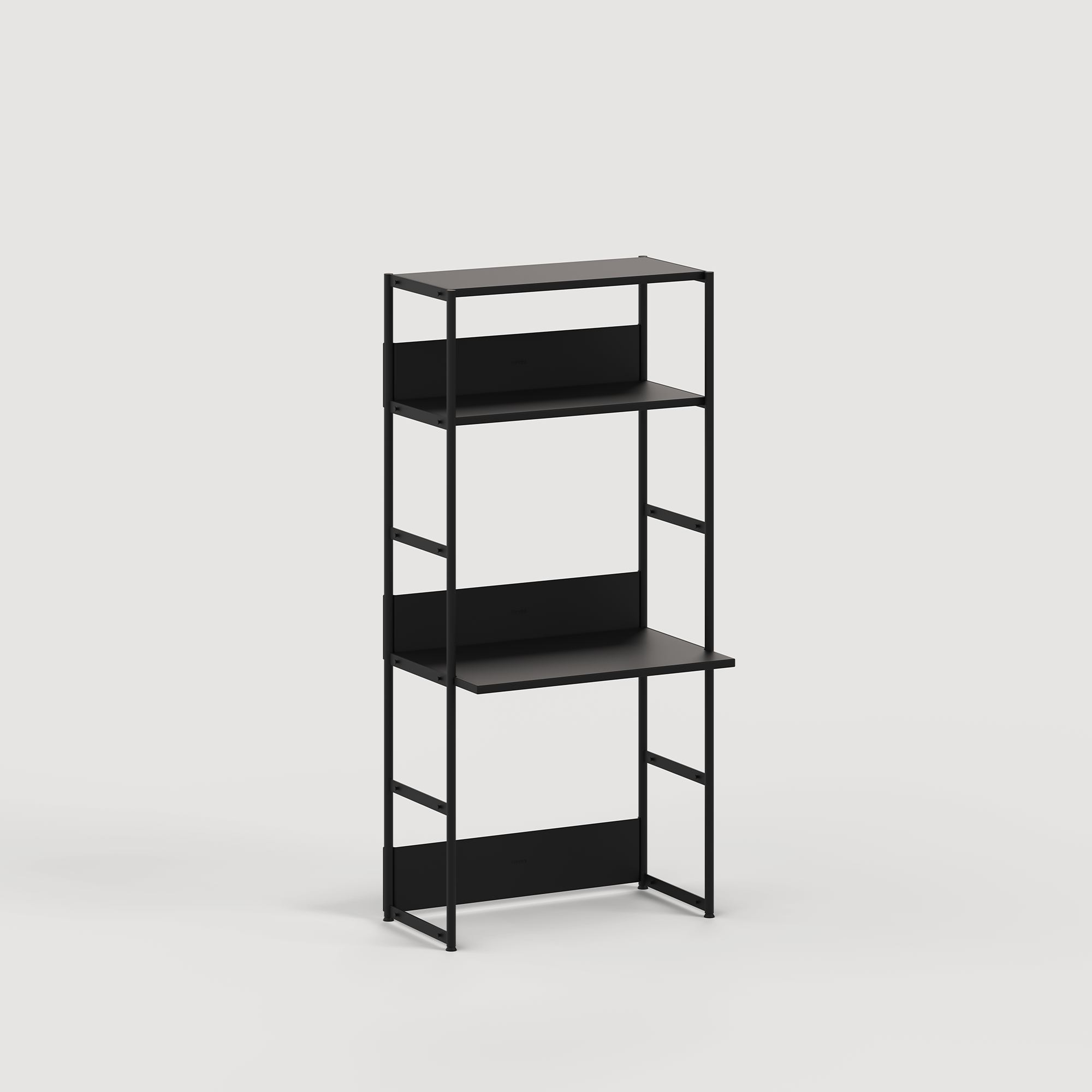 Scaffale con scrivania UNIT - H180 à 215 x  L84cm - acciaio verniciato a polvere