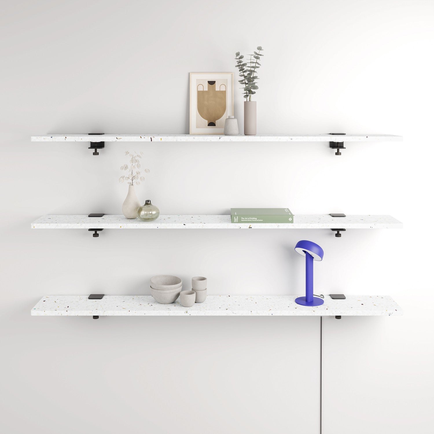 Set di 3 mensole da parete BRACKET - plastica riciclata Venezia - 60 a 150cm