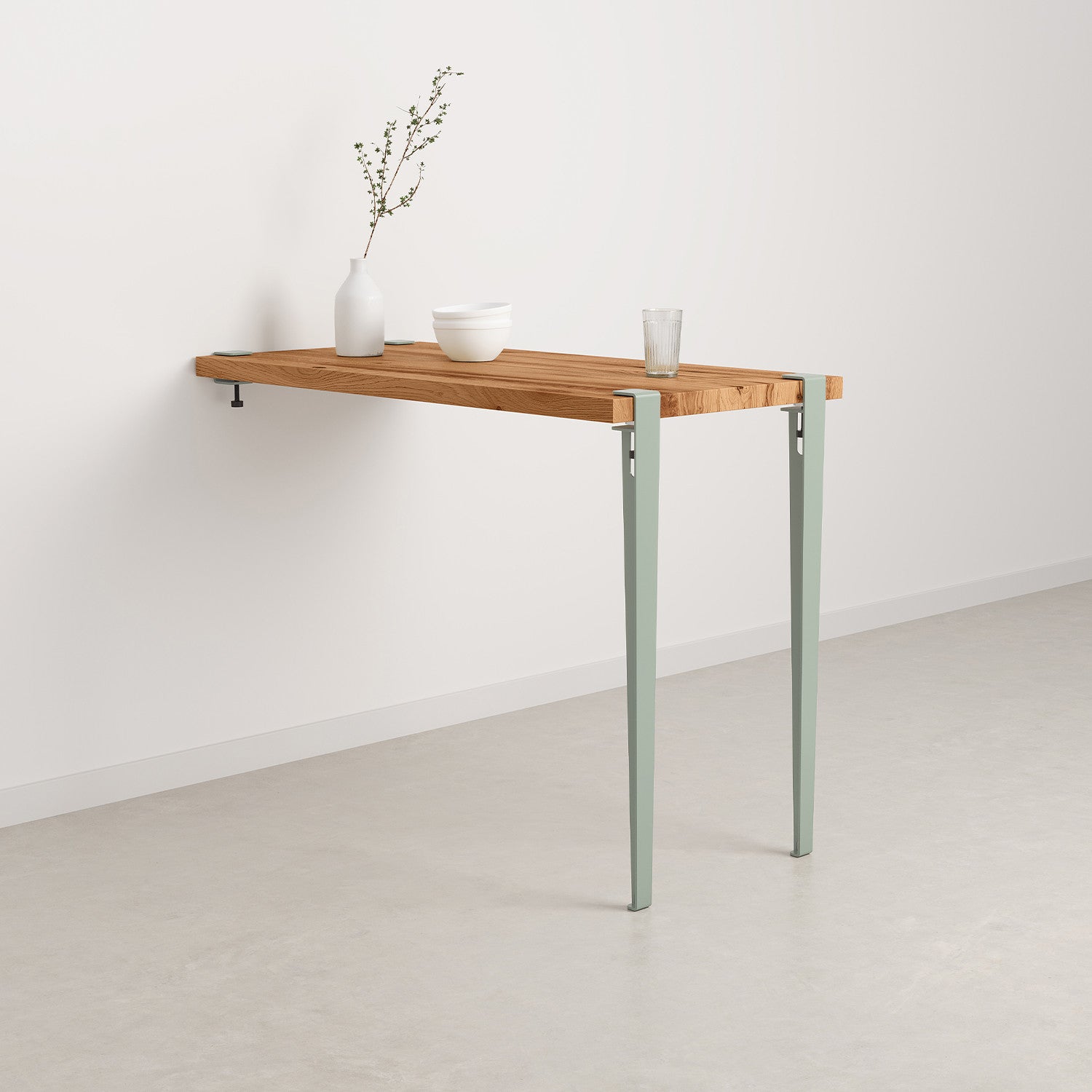 TIPTOE wall-mounted high table - reclaimed wood