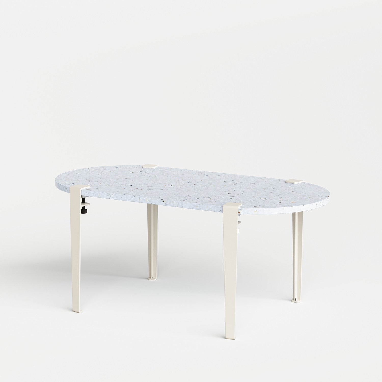 Länglicher Couchtisch TIPTOE 100x50cm - recycelter Kunststoff Venezia